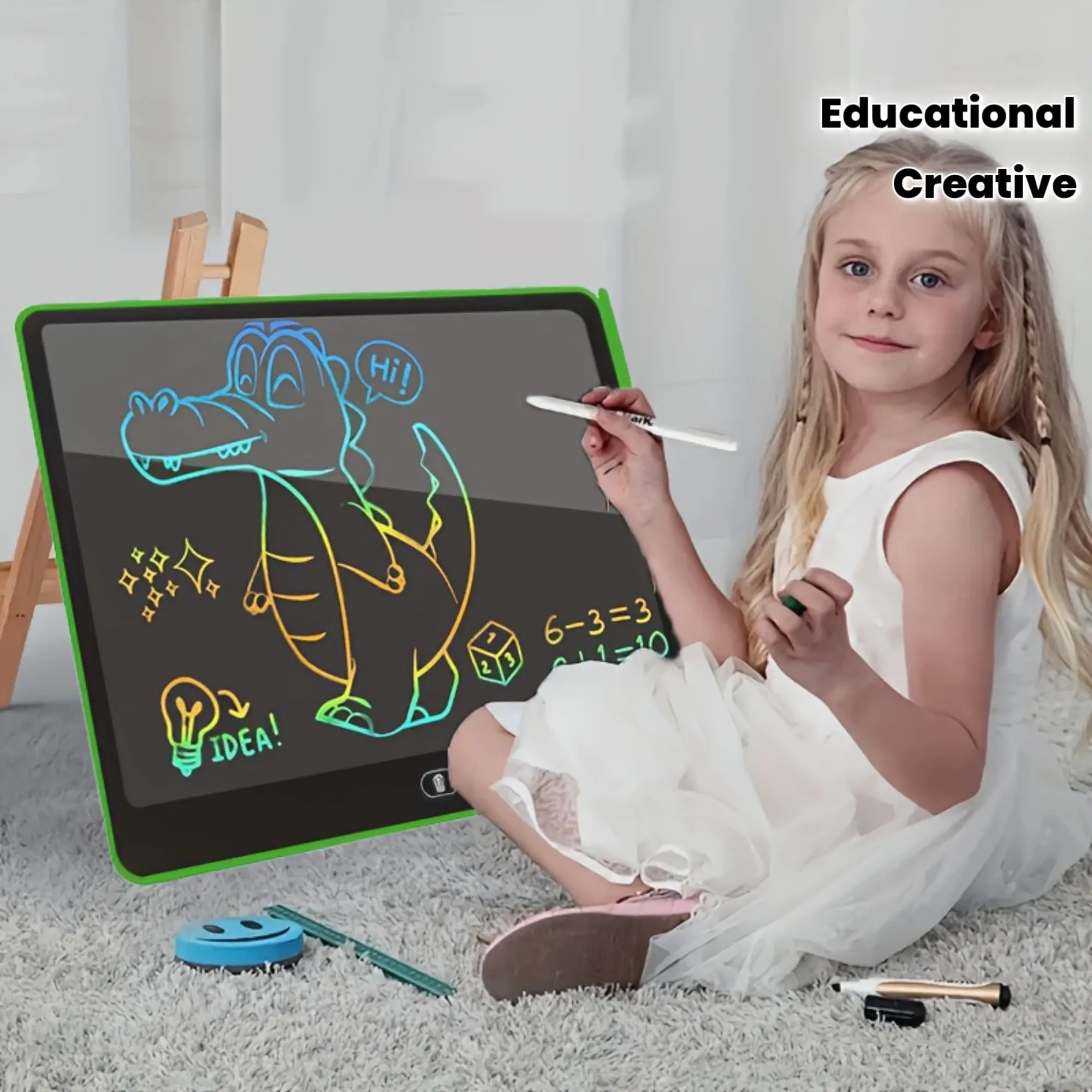 [13-Inch Writing Board] 13-Inch Electronic Writing Board | One-Click Erase Reusable Drawing Tablet with Stylus, Educational Art Toy for Kids, Durable PVC Design, Creative Learning Tool, Smooth Surface Suitable for 11 Holiday Gifts Christmas