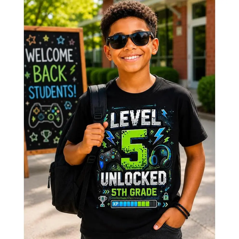 Level 5 Unlocked Shirt ,5th Grade Gamer Shirt ,Back to School Shirt for Boys ,Fifth Grade Gaming Tee,First Day of School Shirt ,Gamer #   TikTokMadeMeBuyIt #   TikTokShop # BackToSchool # FirstDayOfSchoolOutfit