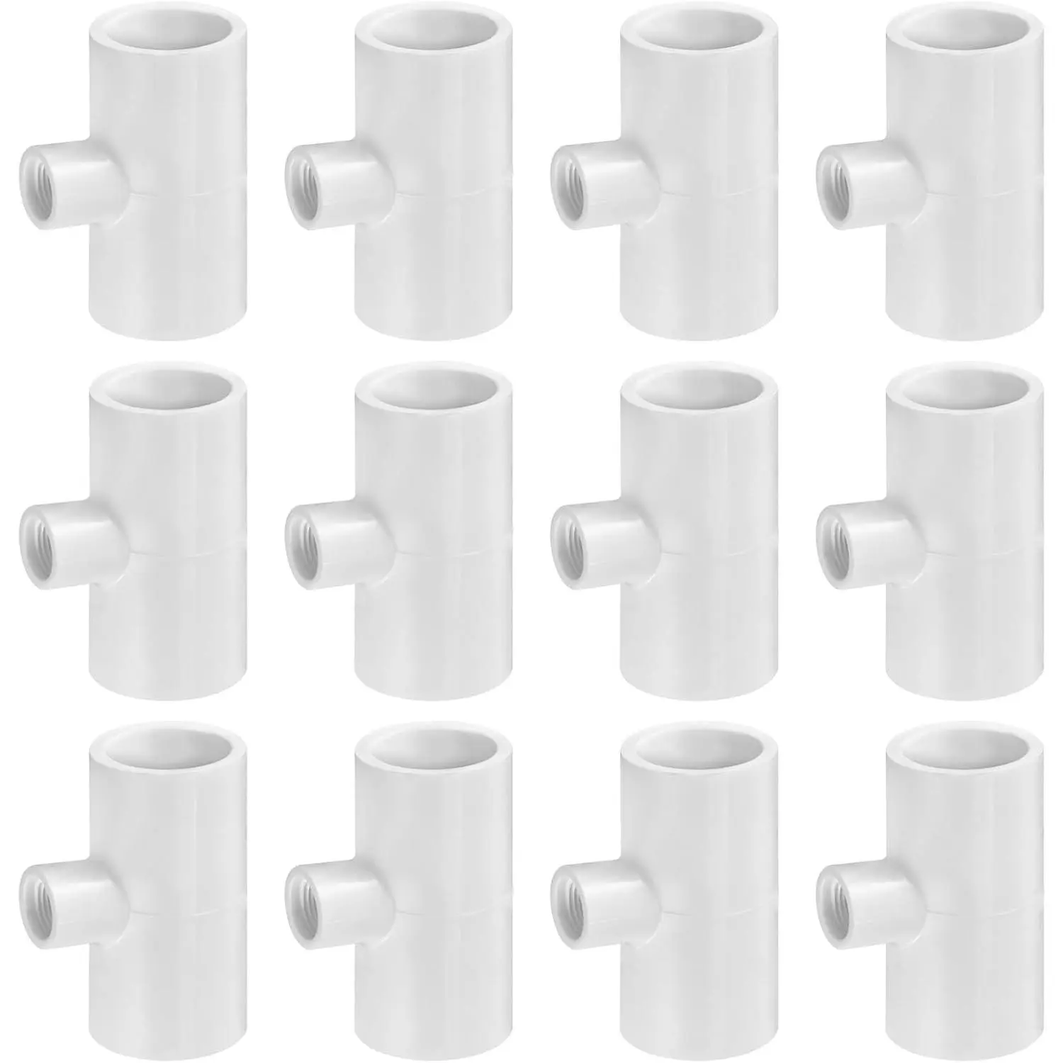 12 Pack Chicken Waterer PVC Tee Fittings - Fully Automatic for Threaded Chicken Waterer Nipples/Cups/Feeders/Poultry Water Drinker