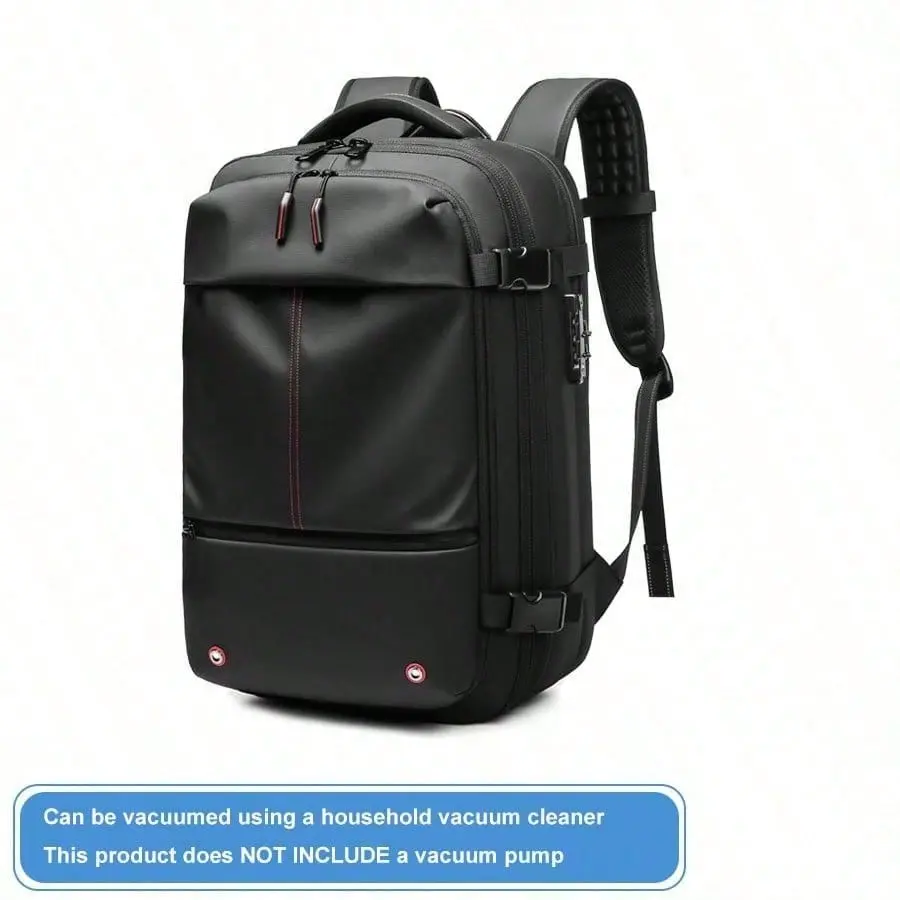 Vacuum Seal Travel Backpack 60L with Expandable HyperSeal Air Compression Vacuum System Water Resistant TSA Lock (Vacuum Pump Not Included)