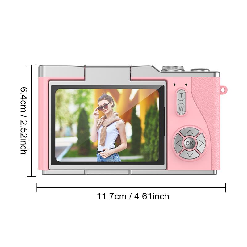 HD Digital Camera, Beginner Digital Camera, Digital Zoom Camera, Compact Camera, Vlogging with 2.4 Inch 180° Flip Screen, 48 MP, Multiple Filters, 800mAh Large Battery, Fill Light, 32GB TF Card for Adult, Teenager, Boys, Girls Birthday Gifts