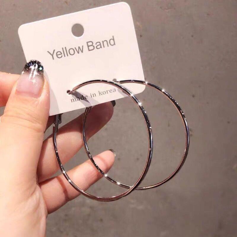 925 Silver needle circle earrings, circle ear rings, exaggerated personality and style, ins style , stud earrings, ear buckles, Korean metal