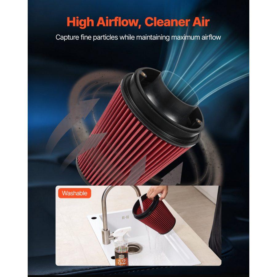 VEVOR Cold Air Intake, 3.5 Inch Cold Air Intake System+ Heat Shield Compatible with 2014-2018 Chevy Silverado/GMC Sierra, 2015-2020 Cadillac Escalade 6.2L, High Flow Filter Kit Improved Horsepower