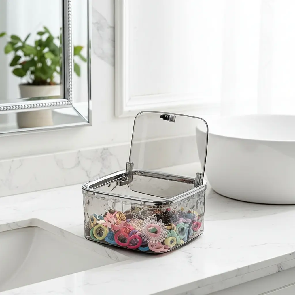 Hair Accessory Storage Box, Large Capacity Desktop Organizer, Multi-Layer Princess Jewelry Box, Dust-Proof Portable Makeup Tray, Dustproof Storage Boxes