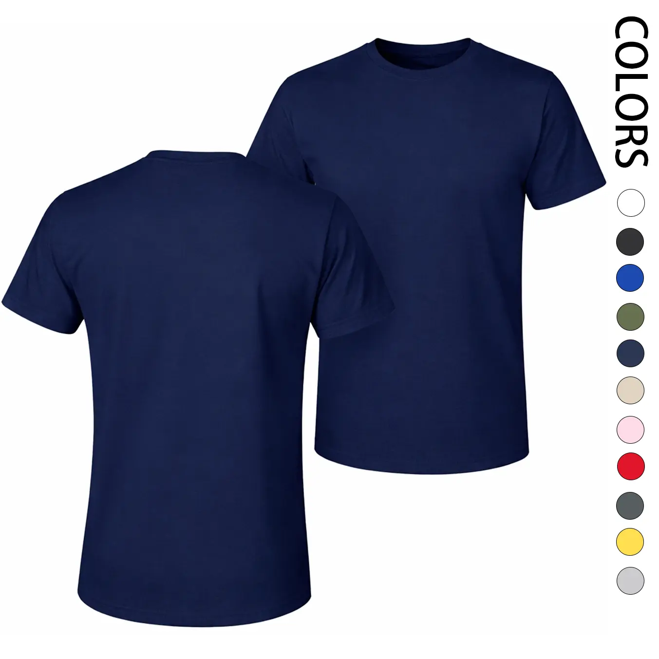 Men's Pure Cotton Short-Sleeve T-Shirt (Solid Color/Multi-Color Options) — A Casual Wardrobe Essential Featuring A Cool Graphic Design And A Classic Crew-Neck Cut; Suitable For All Seasons.