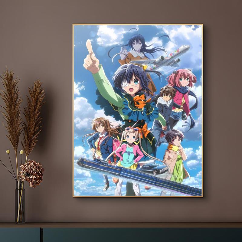 Love Chunibyo & Other Delusions Poster HD Heavy-Duty Self-Stick Waterproof Wall Decor Bathroom Wall Art Tool-Free Install Durable & Reusable Conceals Wall Flaws Elevates Home Style Perfect for Living Room Bathroom & Kitchen Easy Apply & Remove