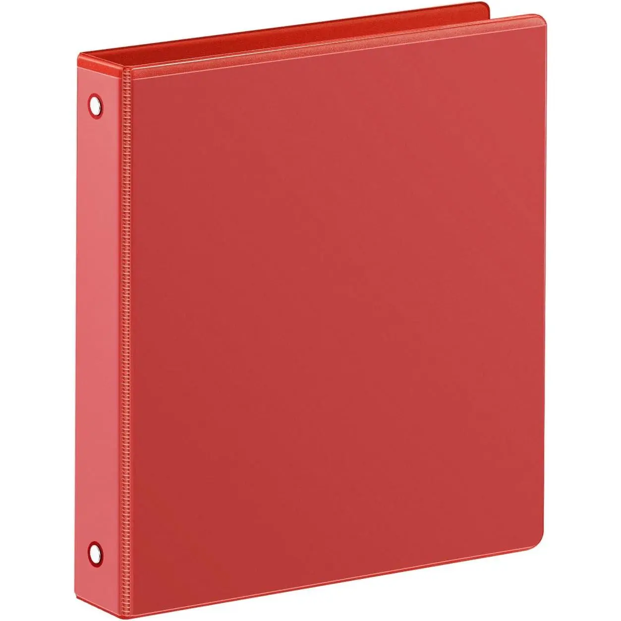 1 Inch 3 Ring Binder, Clear 1'' View Presentation Binders with 2 Pockets, Fits 8.5 x 11 Letter Size, Durable Polypropylene, Non-Stick & PVC-Free for School, Office &  (Red)