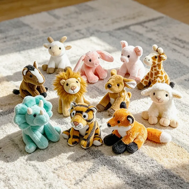 5.9inch Realistic Animal Plush Doll, Zoo Small Animal Plush Toy, Kawaii Sitting Figure Gift, Soft PP Cotton Filled, Valentine Birthday Christmas Holiday Gift