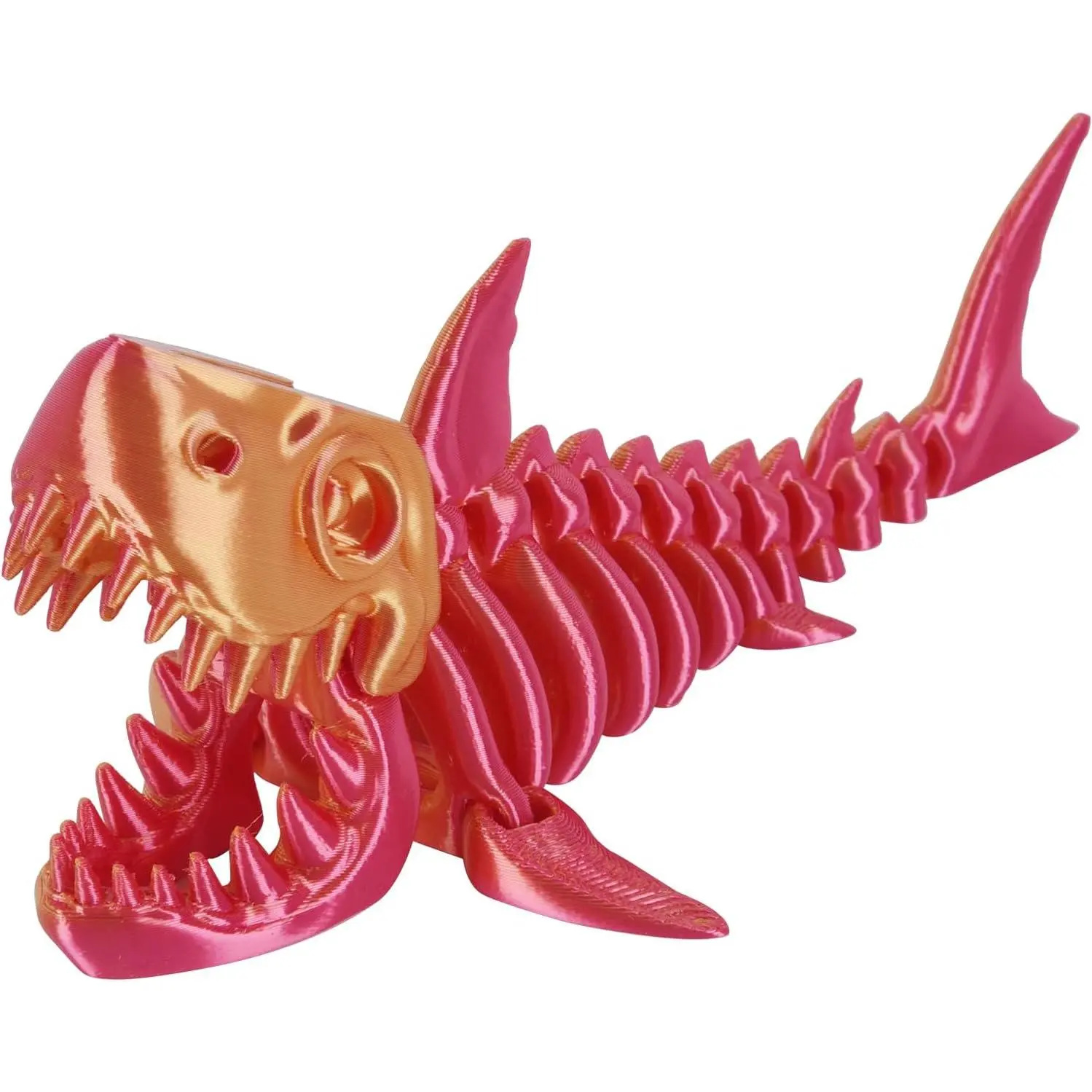 3D Printed Great White Shark Figurine, Articulated Movable Skeleton Shark Statue, Realistic Ocean Animal Desk Decor, Home Office Shelf Decoration, Gift for Shark Collectors