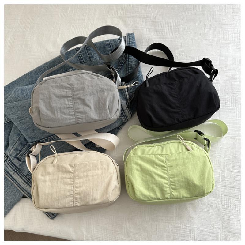 Simple Literary Small Square Bag Solid Color Casual Japanese Style Personality Single Shoulder Crossbody For Women