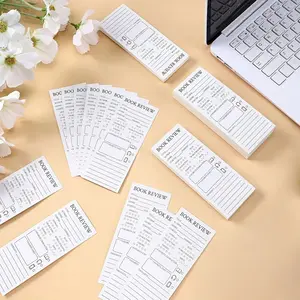 50/100 Sheets Book Review Bookmarks 📚 Minimalist Reading Log Cards with Star Rating ⭐️ Classroom Reading Tracker Stationery Gift for Book Lovers & Students 📖