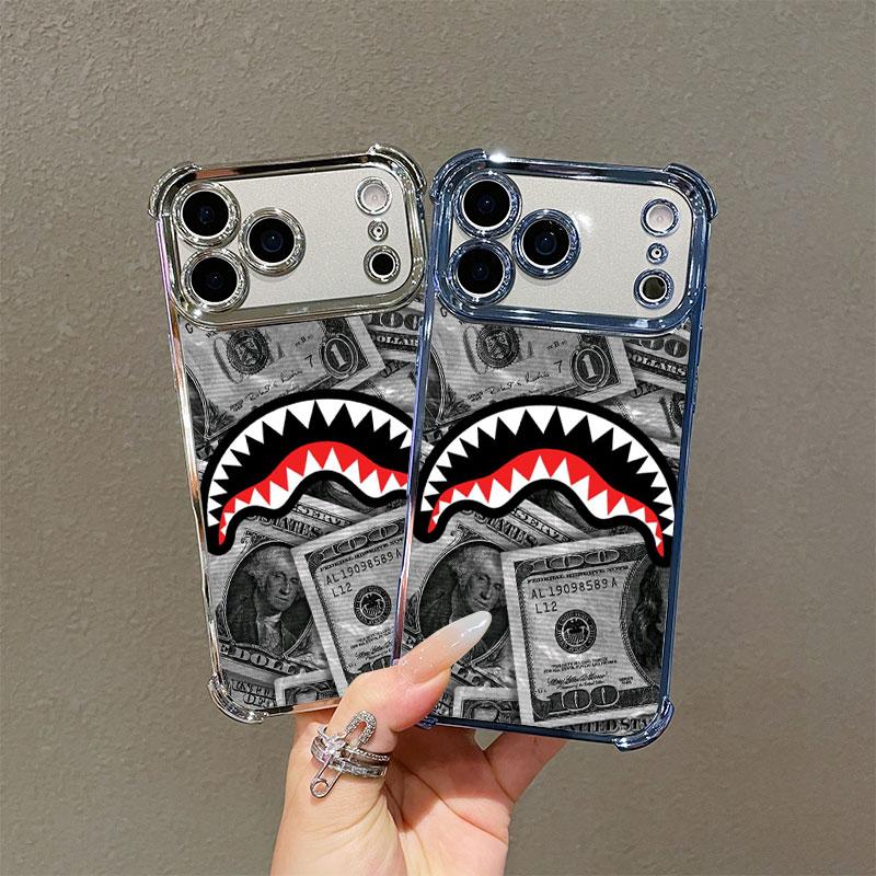 The new shark bite-patterned four-corner airbag anti-drop protection phone case. This is a transparent, casual-style soft TPU protective case, specially designed for iPhone 17 Pro Max, 16, 15, 14, 13, 12, 11, Pro, Plus, Max, Air models. Simple yet shock-p