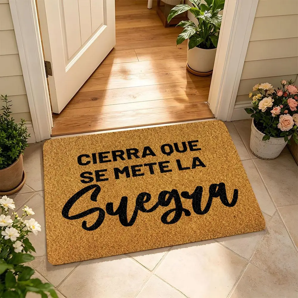 Funny Spanish Humor Coir Front Door Mat, Hispanic Novelty Welcome Mat, Non-Slip Rubber Back Low Shed Entry Rug, Latin Style Indoor Outdoor Porch Doormat, Eco-Friendly Natural Fiber Indoor Outdoor Entrance Rug,Perfect Gift for Christmas,Family,Friends
