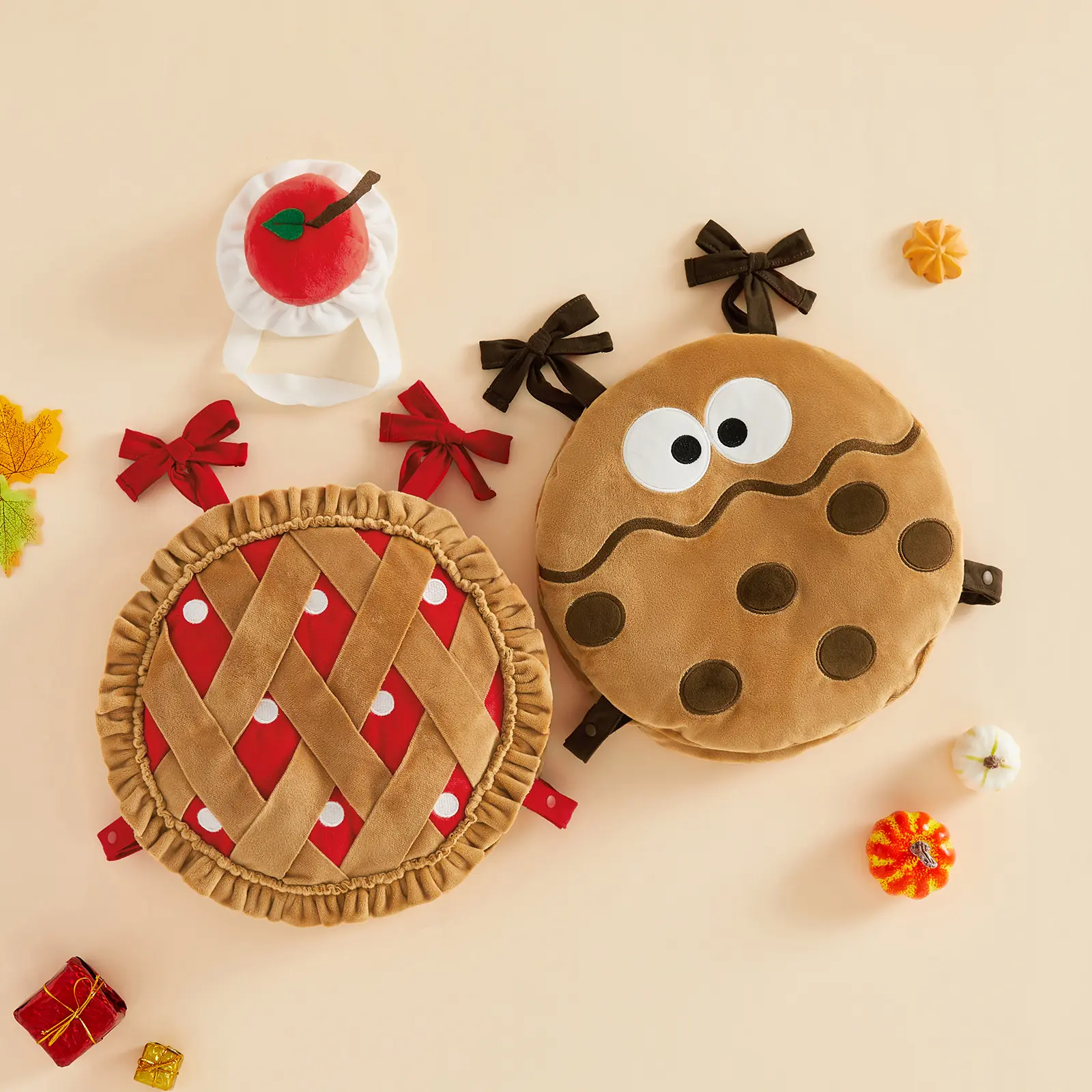 6M-3Y Toddler Baby Boy Girl Cookie Halloween Outfits | Sleeveless Tie-up Cookies Costume for Cosplay Party or Halloween Eve Wear