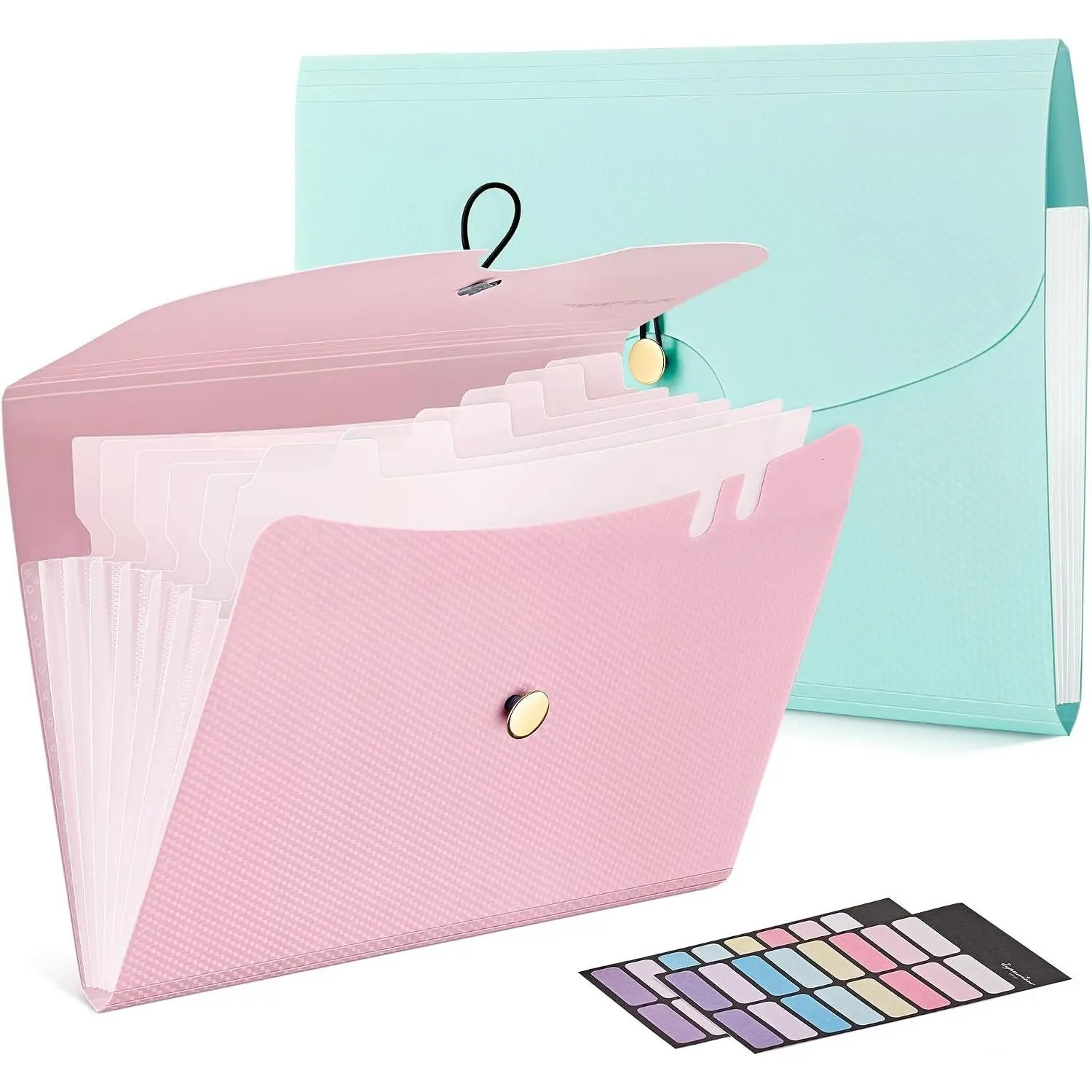 7 Pockets Expanding File Folder, A4 Accordion folders, Green