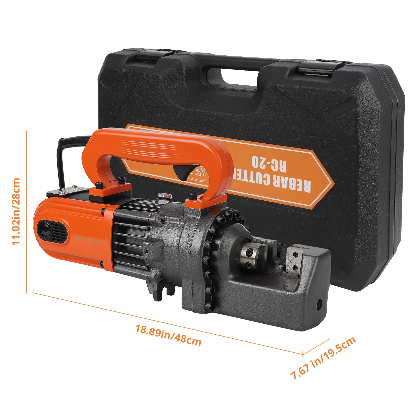Versatile Electric Hydraulic Steel Rod Cutter 900W/1350W - Cuts Steel Rod Up to 7/8" (4-22mm) in 3.5-4s, Heavy Duty Steel Cutting, Portable with Blades & Tool Box, Fast for Concrete Construction
