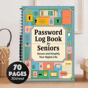 Spiral Notebook with Password Lock - Solid Cover, 30 Sheets/70 Pages, Organized and Secure Private Journal for Students, Seniors, Back to School Secure Stationery