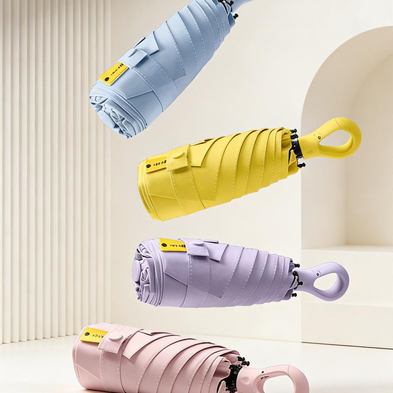 Mini Foldable Pocket Umbrella with Loop Buckle, Portable Rain, Rainproof, Wind Resistant, Windproof Waterproof 6-Rib Lightweight Folding Umbrella Tech for Men & Women, Outdoor Hiking, Travel & Everyday Use, graduation gift  Manual