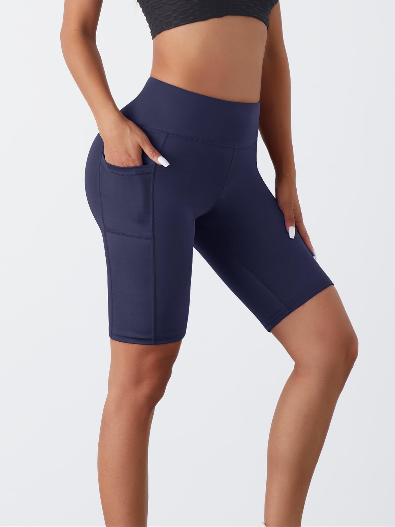 Summer Clearance Sale Ladies' Tight-fitting Sports Shorts, Running Yoga Shorts, Yoga Pants, High Waist  Tummy Control Shorts with Pockets, Suitable for Outdoor Walking, Fitness, and Indoor Casual Wear