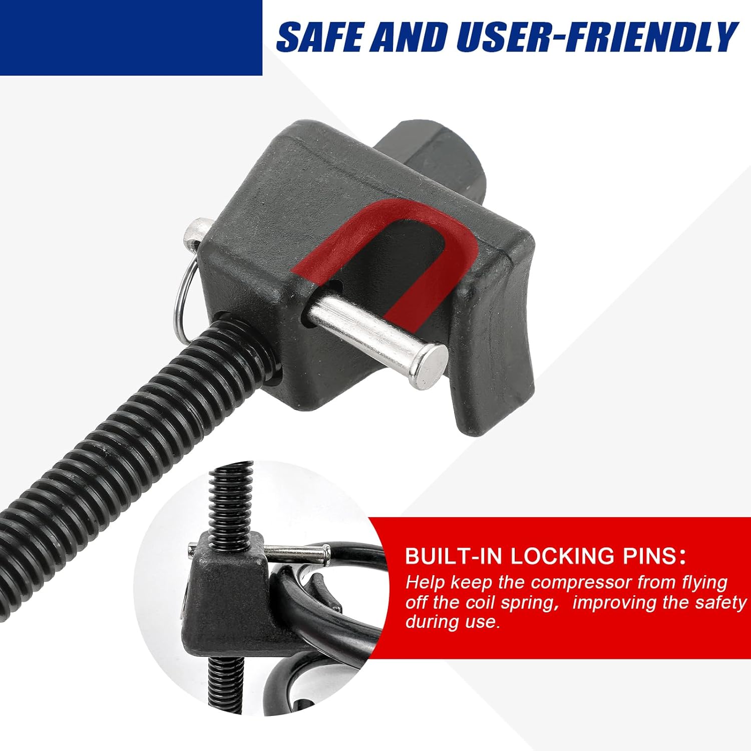 Macpherson Strut Spring Compressor, 2 count Heavy Duty Coil Spring Compressor Strut Remover Installer Tool, 21mm Socket 1/2" Drive Safe Universal Set for Struct Spacer Assembly/Shock Installation