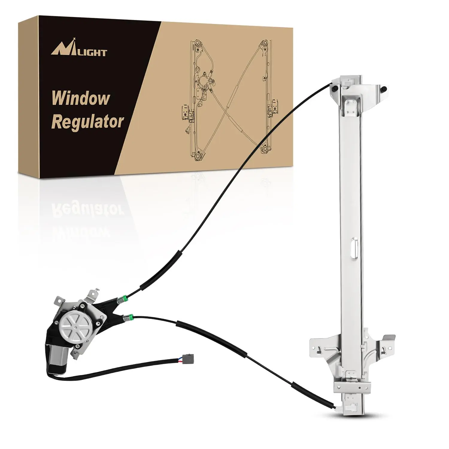 Nilight Front Driver Side Window Regulator with Copper Wire Motor - DIY, Durable, Quiet Operation, Advanced Manufacturing Engineering - Compatible with 2003-2014 Ford E150,E250,Econoline,E350,E450,E550 Super Duty