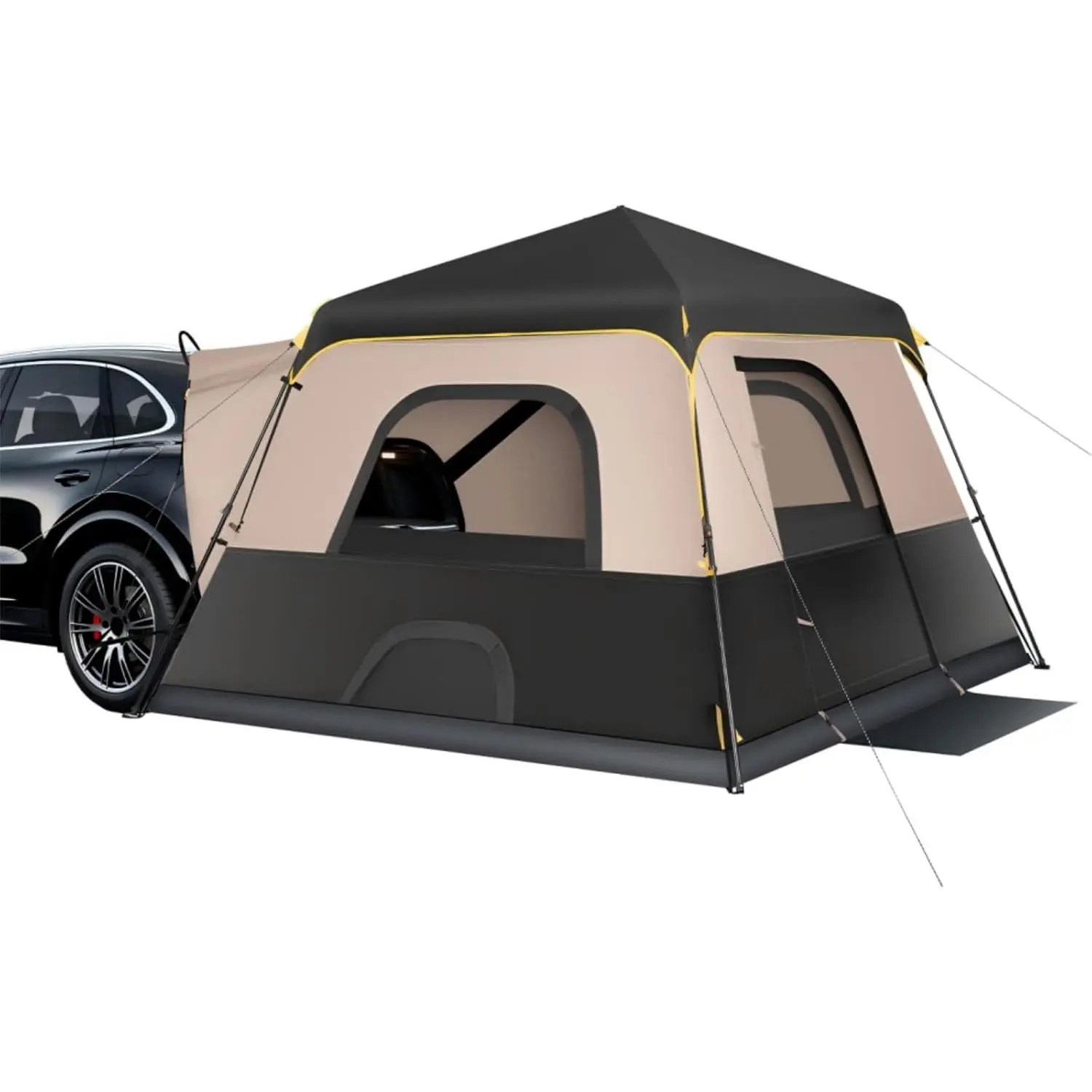 Beta C6 Apex SUV Tent 6 Person Instant Cabin Car Tent Setup in 60 Seconds with Rainfly & Windproof Portable with Carry Bag for Family Camping, Upgraded Ventilation, Khaki,snow