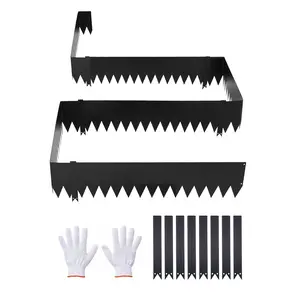 【DealsForYouDays】VEVOR Galvanized Steel Landscape Edging, 6-Pack 40x 10 Inch Metal Edging for Landscaping with 8 Mounting Clips, Heavy Duty Metal Garden Edge Border for Flower Bed, Yard Pathway, Black