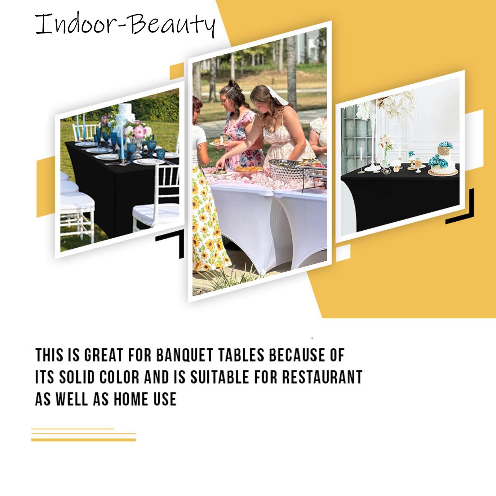 Solid Color Tablecloth, 1 Count Rectangular Stretch Table Cover, Spandex Table Covers, Universal Stretch Table Cloth for Exhibitions, Dinners, Weddings, Birthday Parties, Decor