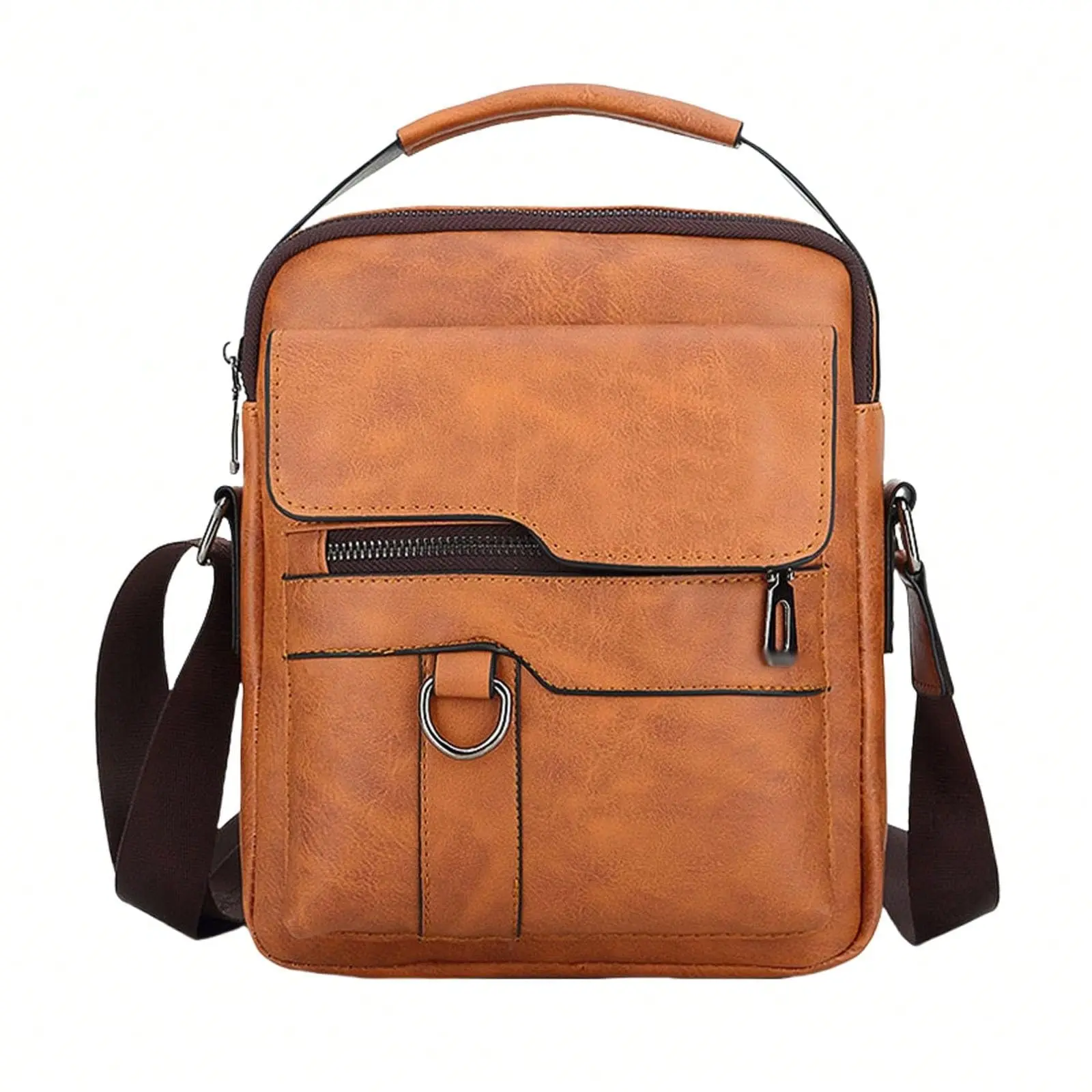 Men Messenger Bag, Vintage Crossbody Bag For Men With Small PU Leather Shoulder Purse Design, Classic Side Crossover Handbag And Satchel Pouch For Daily Commute, Lightweight Men Shoulder Bag For Work And Travel, Essential Men Crossbody Bag For Phone,