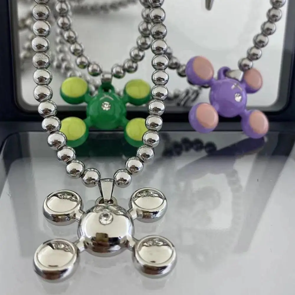 Quad Ball Pendant Hip Hop Style Stainless Steel Jewelry Men's and Women's Fashion Personality Necklace Collection Wholesale