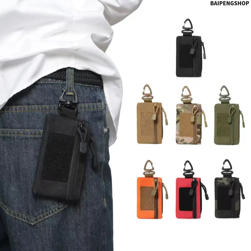 Men's Solid Color Outdoor Fanny Pack, Lightweight Compact Hiking Waist Bag With Multiple Zipper Pockets, Durable Carrier Pouch For Travel Mountaineering, Practical Outdoor Hiking Accessories For Daily Outdoor Activities