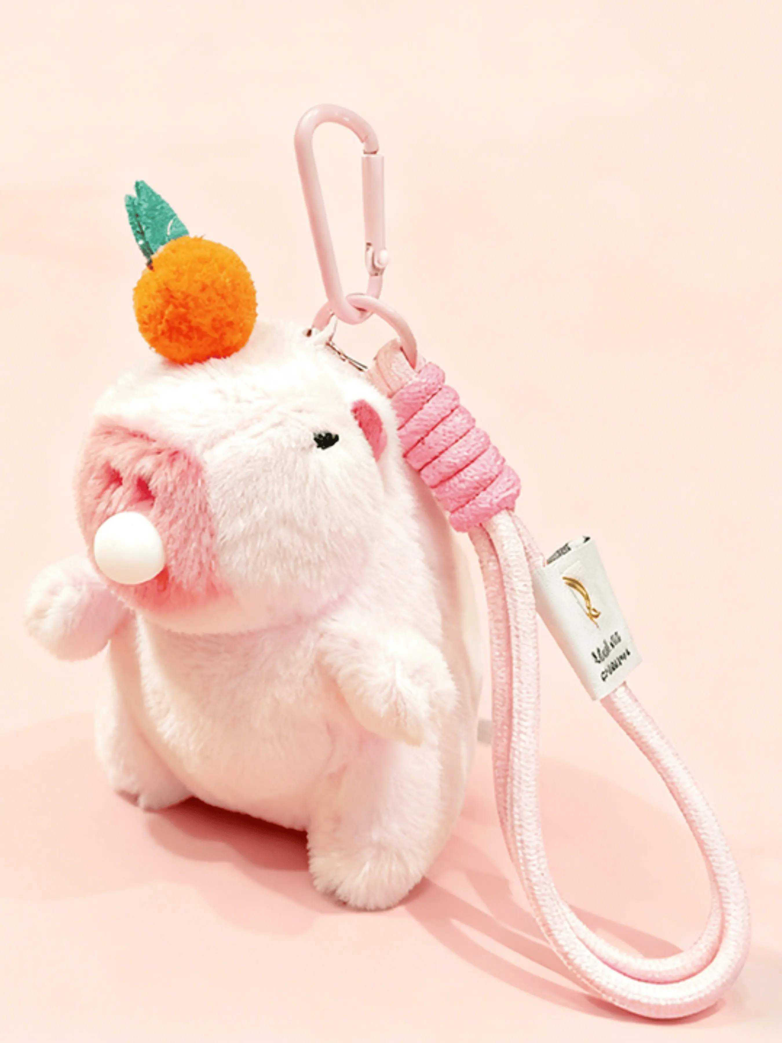 Capybara Fruit Bubble Plush Keychain, Cute Apple Pineapple Design, Unisex Bag Charm, Gift for Friends, Daily Accessory, Animal Keychain