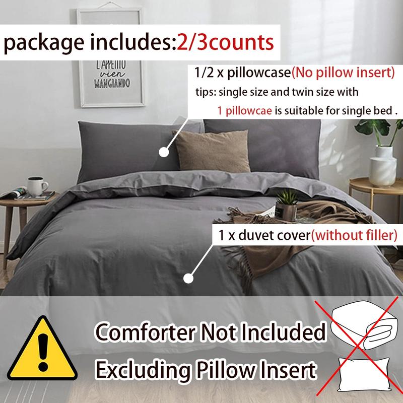 Solid Color Bedding Set, 2/3 Counts/set Including Duvet Cover & Pillowcase without Filler, Soft Warm Bedding Set for Home Bedroom, Bed Sets