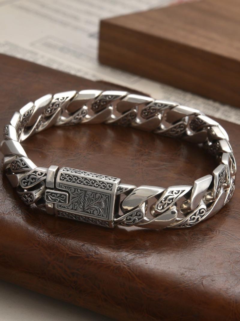 Punk Style Vintage Stainless Steel Bracelet for Men – Trendy All-match Fashion Jewelry, Exquisite Decor for Party & Daily Wear, Ideal Birthday Gift