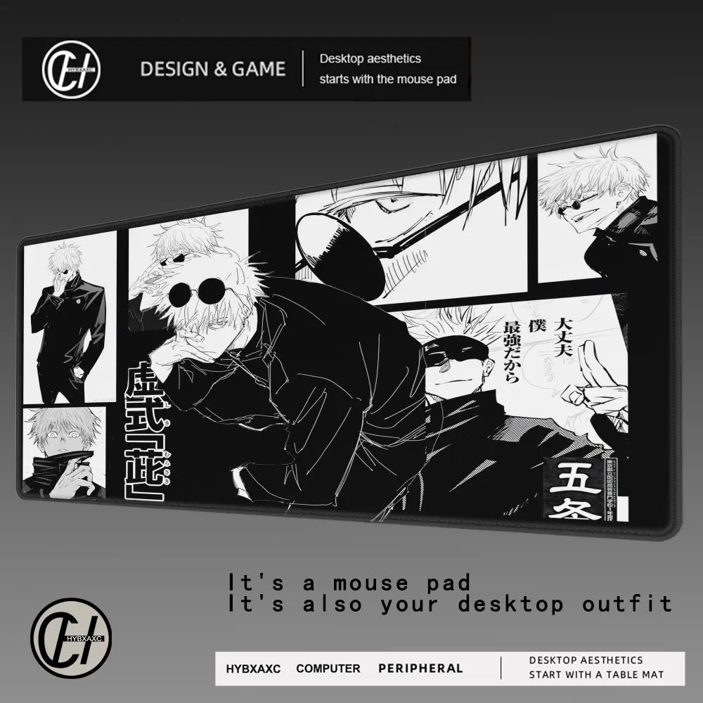 Mouse Pad Cool Anime Jujutsu Kaisen Gojo Satoru Large Gaming Mousepad Gamer Laptop Keyboard Mat Computer Cabinet Desk Mat