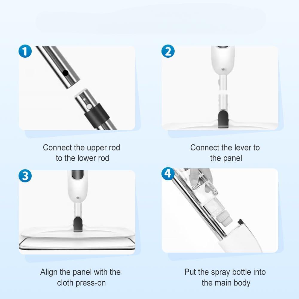 Microfiber Spray Mop for Floor Cleaning with 2 Pcs Washable Pads,Wet Dry Mop for Wood Laminate Tile Cleaning,Lightweight Floor Mop with Spray Function