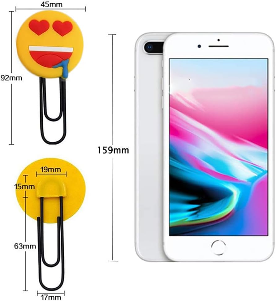 SICANDAENHK Super cute novelty emoji bookmarks every student loves!Fun creative paperclip style book markers with lovely funny emoticon designs, random 10 pieces set perfect for kids, girls and boys at school, great for reading notes, page marking