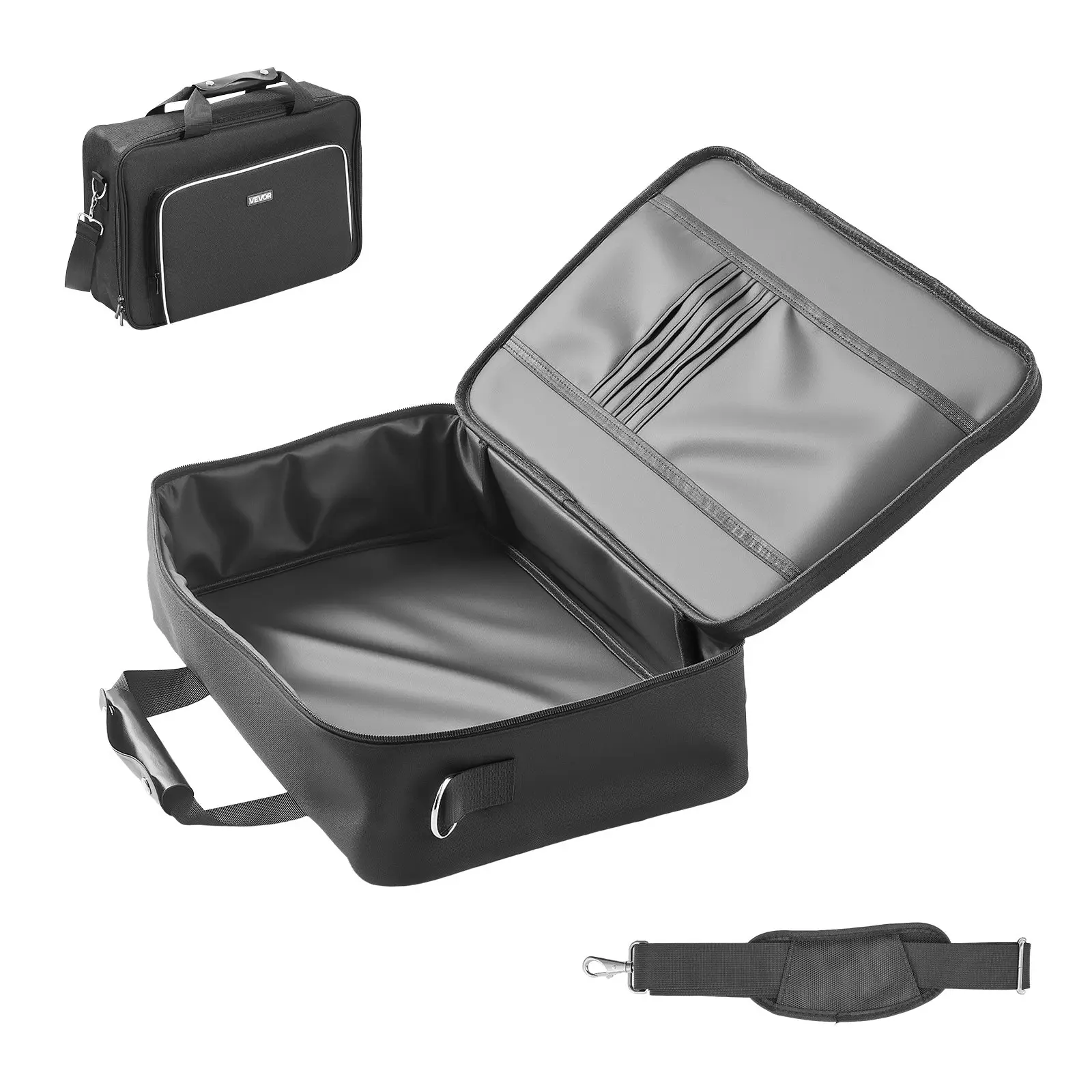 VEVOR PS5 Carrying Case, Unisex Custom Fit Travel Bag for Playstation 5 PS5 Slim, Waterproof Nylon, Soft Interior Lining, Padded Dividers, High-Capacity Multi-Compartment Design with Carry Handle for Home Storage