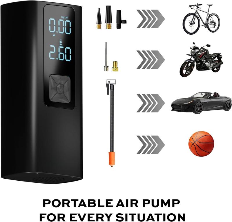 TireHero  Tire Inflator Portable Air Compressor - 150 PSI, Electric Air Pump for balls,  Pump, Inflatables, Paddleboard, Air Mattress,   Safety Kit w/Flashlight