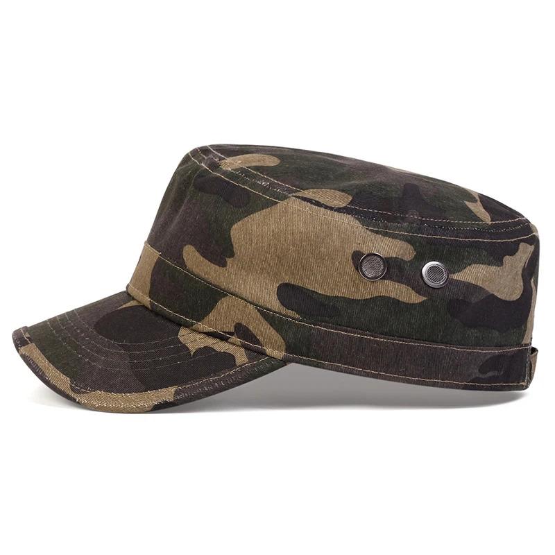 Unisex Camouflage With Pores Series Flat Top Baseball Caps Spring Autumn Sailor Hats Men Flat Top Captain Military Caps