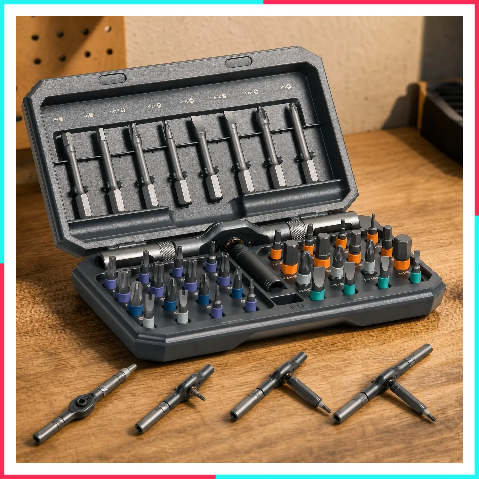42-in-1 Multitool Repair Tool Kit with Detachable Hex Wrench Ratchet Set, Compact & Wrist Friendly, 80% Energy Saving, for Tight Spaces, Bicycle Maintenance, Home Improvements & Household Fixes