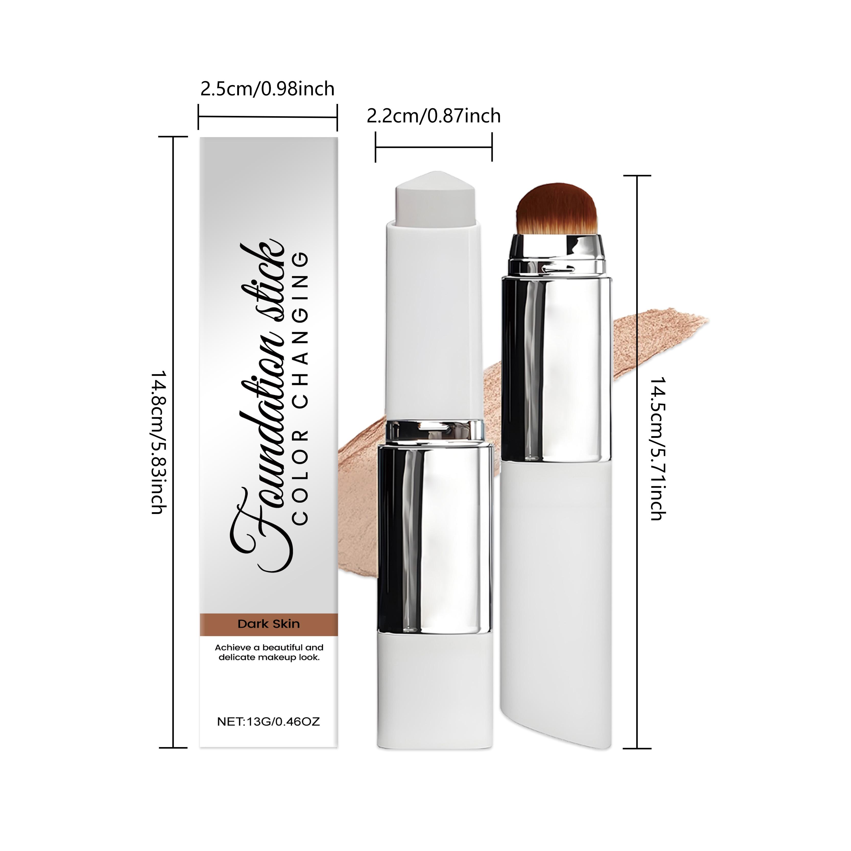 AMZ The Dark Skin Two-In-One Color-Changing Foundation Stick Has A Light And Thin Texture, Moisturizing, Brightening And Nourishing The Skin With A Matte And Clear Makeup Effect