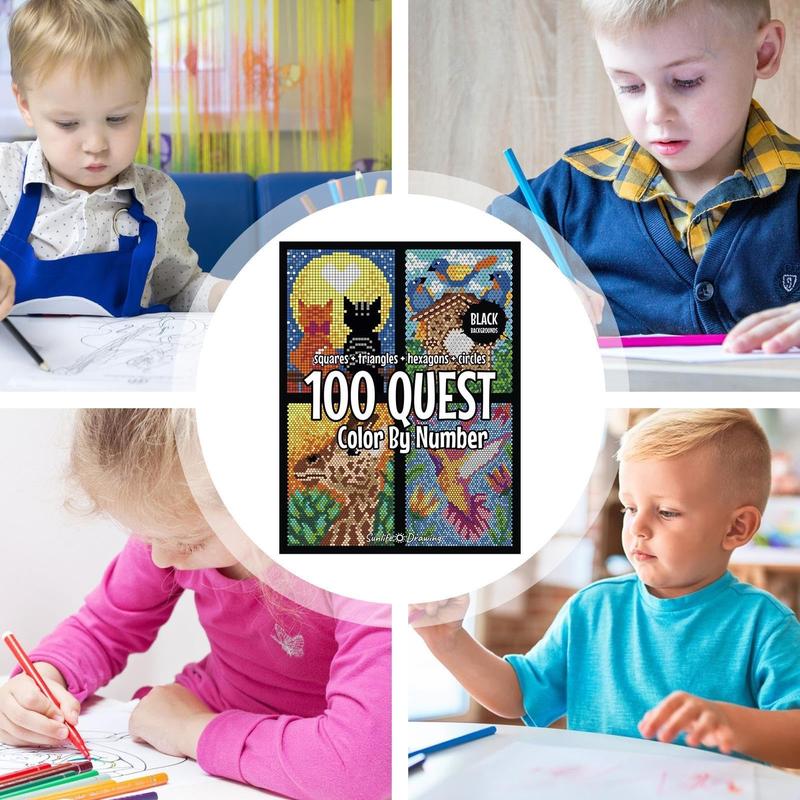 100 Questt Color-by-Number Book, 1 Count Large-Print Color-by-Number Coloring Book, Party Gift for Adults #TOP PICKS
