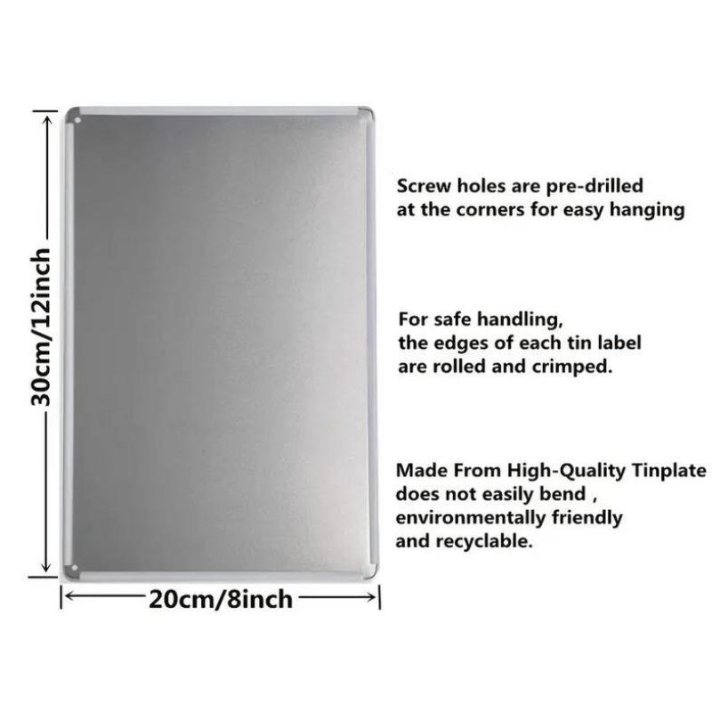 【20*30cm/8*12inch】Metal-Tin Sign, 1 Count Letter Pattern Wall Art Warning Sign for Home Living Room Bedroom Decoration, Home Decor 2025, House Number Plate