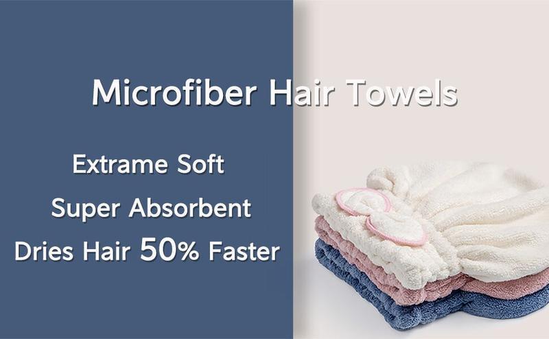 3PC Microfiber Hair Towel Caps for Women  Ultra Absorbent & Fast Drying  Soft Turban Wrap for Wet Hair  Lightweight & Shiny Hair Drying Towel for Quick Use
