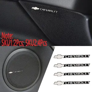 3D Aluminum Speaker Stereo Speaker Badge Sticker for Chevrolet Sierra, Impala, Malibu, Equinox, Cruze, Camaro, Cavalier, Aveo Silverado, Tahoe, Suburban, Blazer, Spark