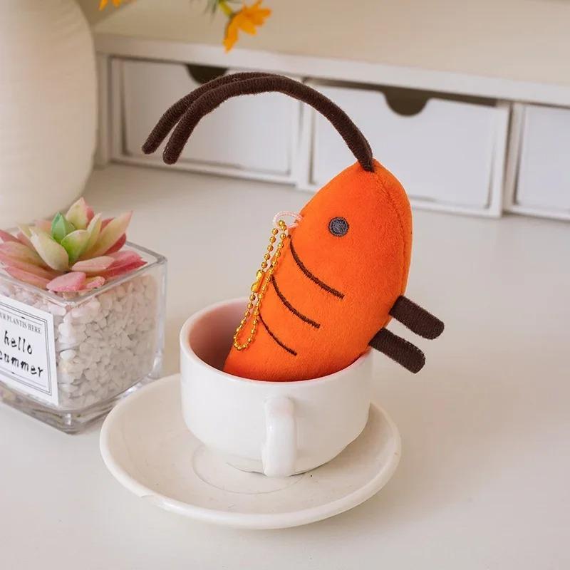 Kawaii Simulation Lobster Plush Keychain Mini Stuffed Toy Pendant Gift