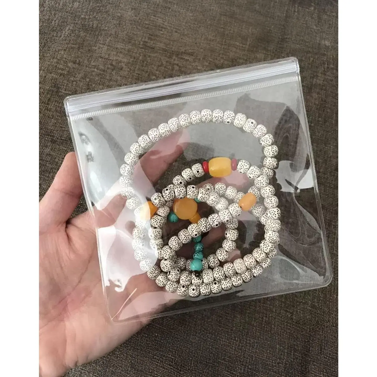 30Pcs Anti Tarnish Jewelry Bags Clear Pvc Jewelry Storage Pouches with Zipper Plastic Packing for Earrings (Pvc Bracelet Bags Large 5.9x5.9 in)