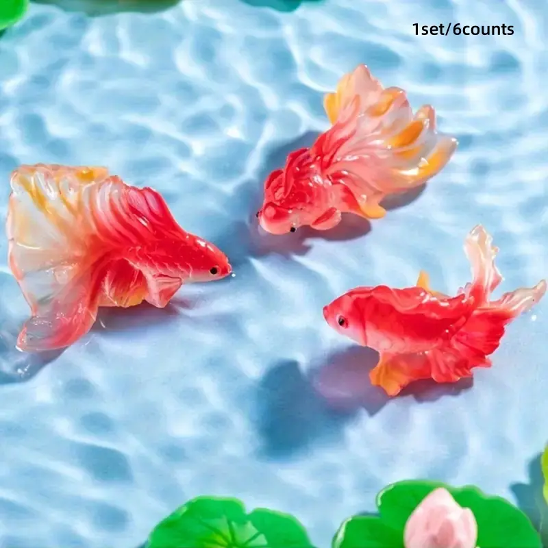 Miniature Koi Fish Aquarium Decor Set, Creative DIY Desktop Eco Bottle Accessories, Ocean Themed Water Scene Ornaments, Home Decoration Kit