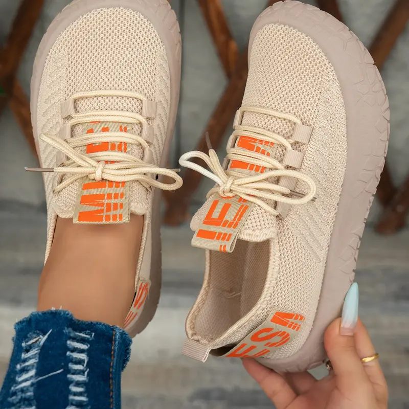 Women's Comfortable Thick-Soled Lace-Up Sneakers, Fashion Lightweight Non-Slip Wide-Fit Shoes, casual sneakers, Ideal for Walking and Commuting